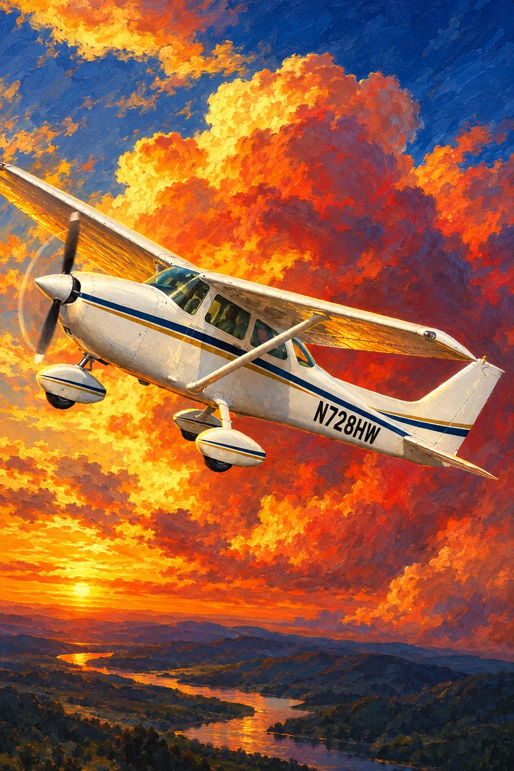 The High-Wing, a sample aircraft, painted in the Pulp Cover 1938 style: Your aircraft, on a newsstand cover in 1938